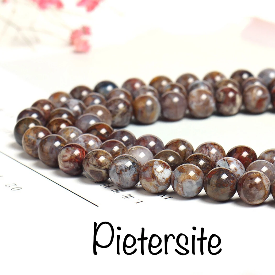 Круглые бусины ICNWAY из натурального пьестерсита 6 10 мм для изготовления ювелирных