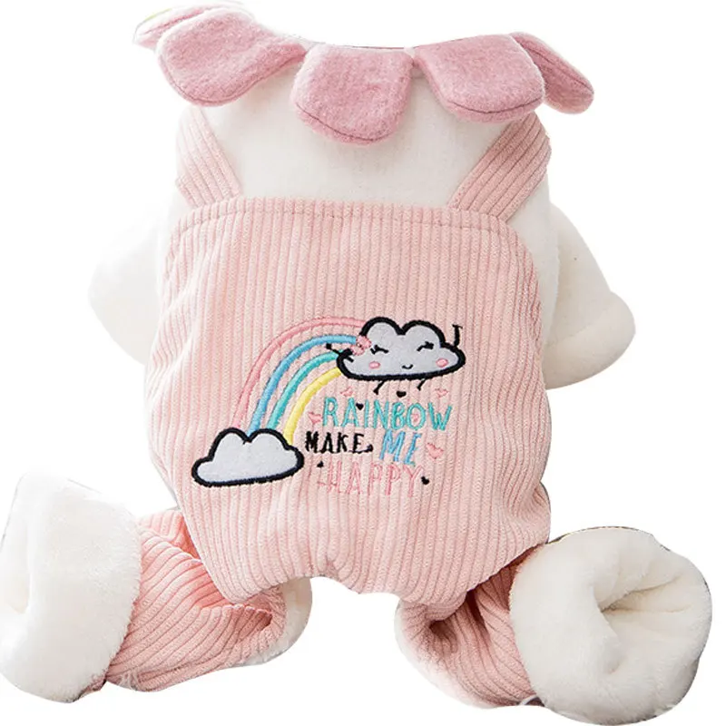 

New Autumn and Winter Dog Cartoon Four-legged Cotton-padded Clothes for Small and Medium-sized Dogs Comfortable Cartoon Print