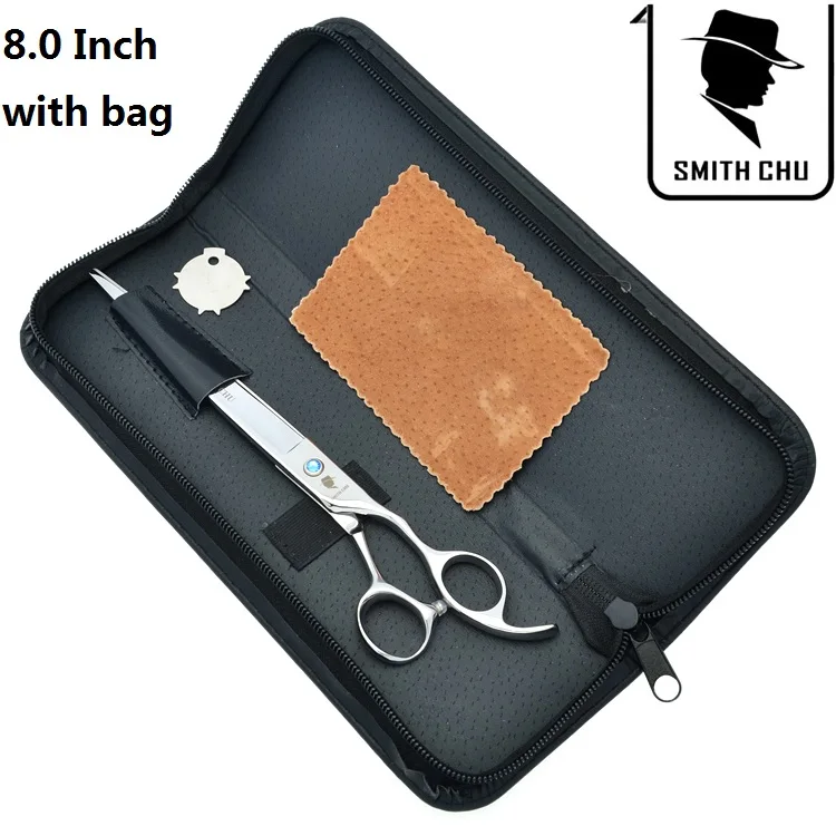 LZS0040 with bag 8,0 дюймов ножницы для домашних животных Япония 440C ножницы для стрижки собак с двумя хвостами ножницы для ухода за домашними животными ножницы для стрижки волос LZS0039 - Цвет: LZS0040 with bag