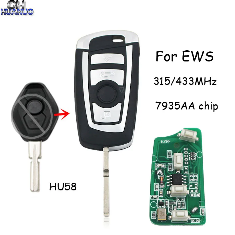 Новый стиль модифицированный ключ для дистанционного ключа BMW EWS с 3 кнопками 315