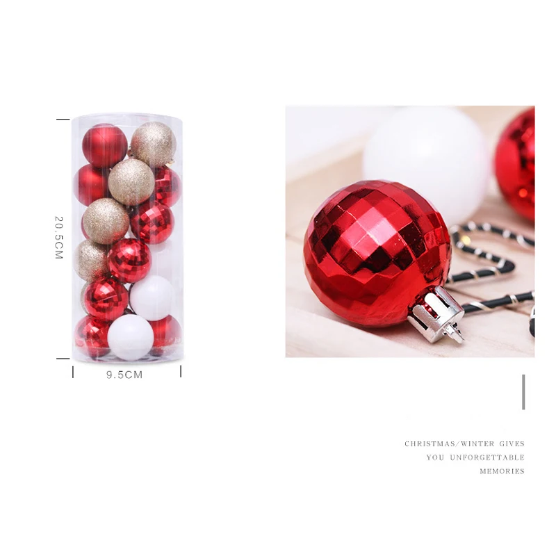 24 шт./компл. 4 см Рождественская елка Декор шар безделушка рождественские