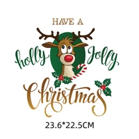 santa claus elk patches on clothes heat transfer parches for kids ironing stickers easy use washable appliqued christmas patch
