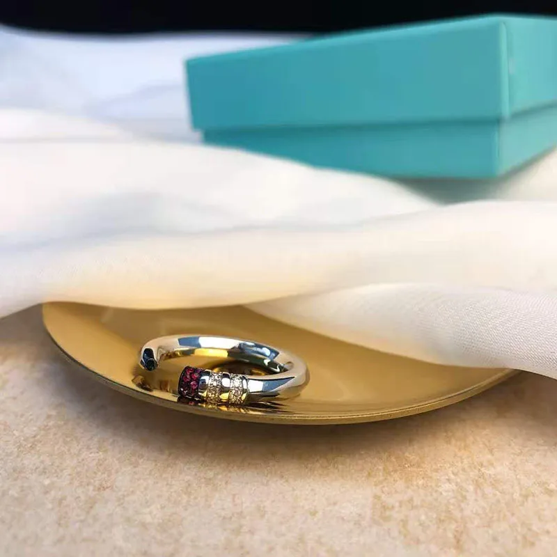 

Female high quality S925 sterling silver hexagonal zircon inlaid ring elegant noble fashion boutique gifts