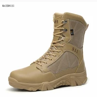 mens tactical high quality brand military leather mens boots special forces mens boots outdoor hiking shoes and ankle boots