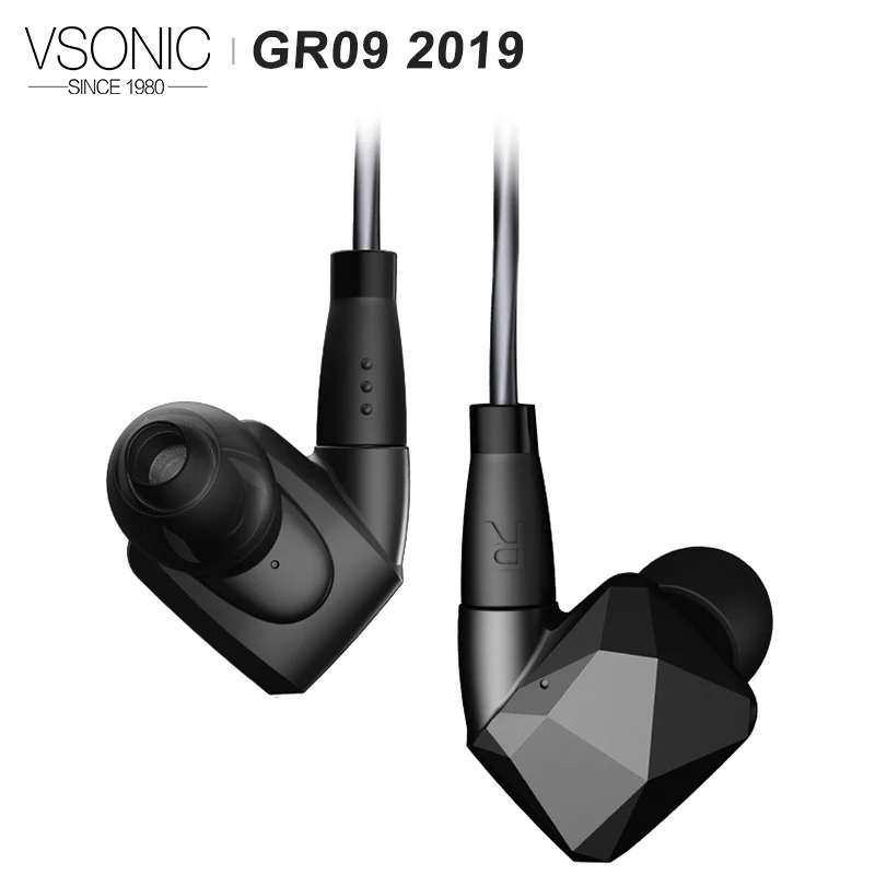 VSONIC GR09 версия HIFI аудио Динамический драйвер Профессиональный шумоизоляция в наушники-вкладыши со съемным кабелем MMCX