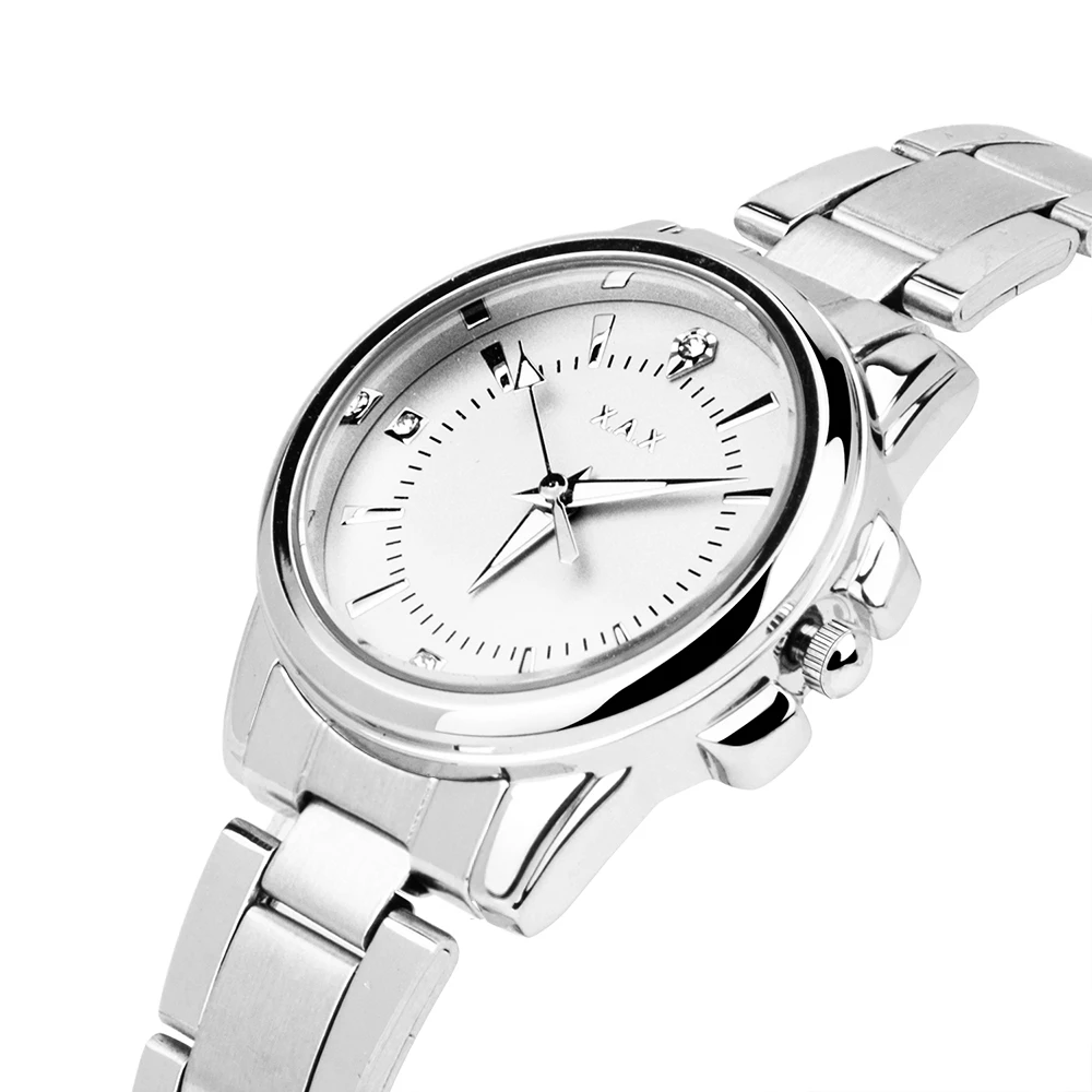 Женские часы браслет из нержавеющей стали ремешок кварцевый механизм