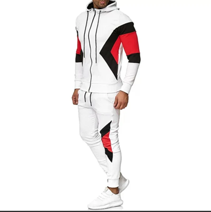 

New brand men's sportswear 2-piece men's jacket casual hooded sportswear zipper coat + pants sweatshirt men's sports suit clothi