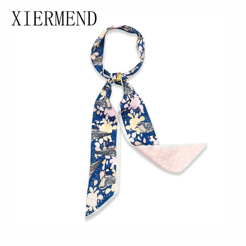 Новинка 2021 маленькие шелковые шарфы Завязывающиеся на весну и осень сумка