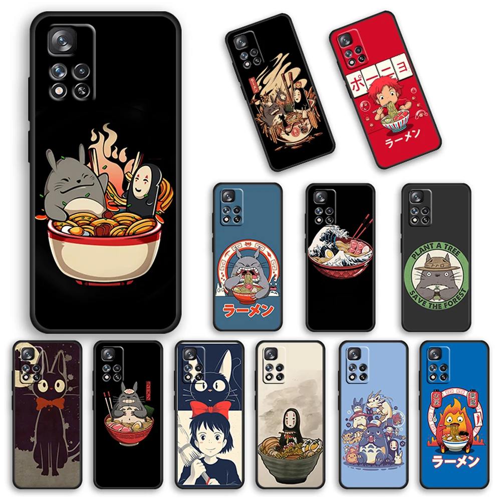 

Hot Japanese Anime Totoro For Xiaomi Redmi 10 10X Pro 9T 9C NFC 9A 9 8A 8 7 6 5 Plus 4X Silicone Soft Black Phone Case