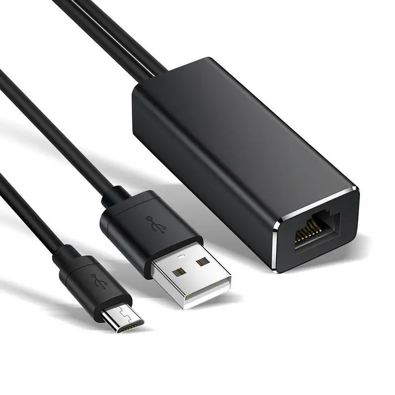 USB Ethernet адаптер 10/100 Мбит/с для Chromecast Micro USB2.0 к RJ45 Fire TV/Google TV Stick сетевая карта |