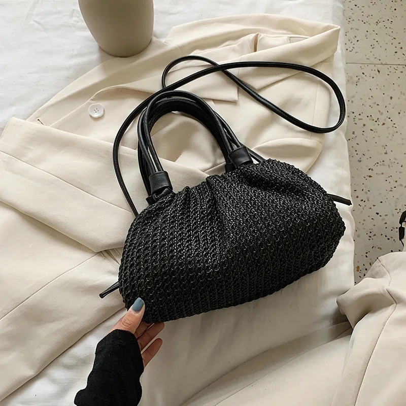 

Cloud Bag Female Cross-body Soft Fur Woven Bag 2021 New Large-capacity Underarm Bag Ruffled One-shoulder Diagonal Bag