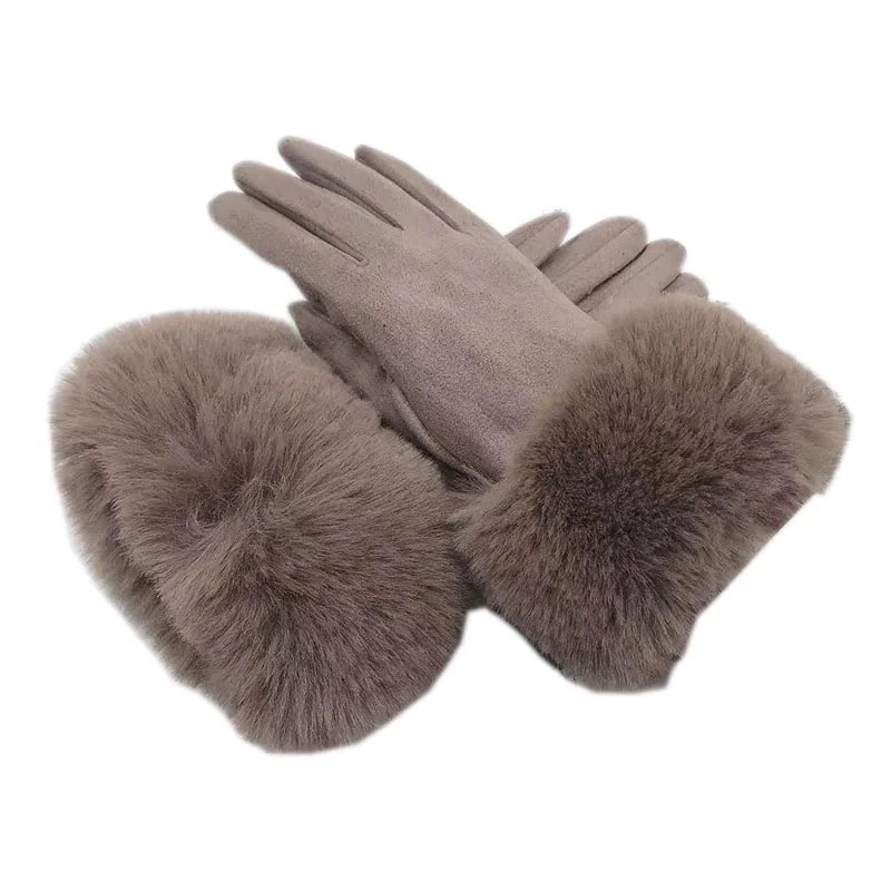 Перчатки зимние женские из искусственного меха 2021-00 | Аксессуары для одежды