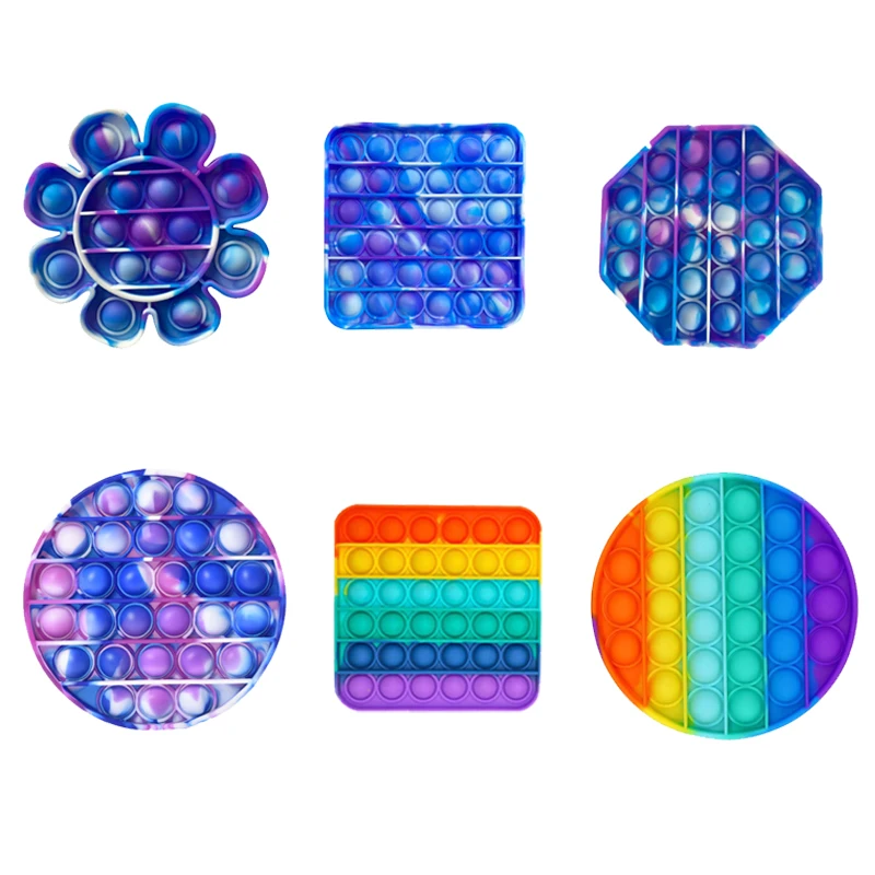 

Rainbow Bubble Pops Fidget Kids Toy Sensory Autisim Special Need Its Anti-stress Stress Relief Squishy Fidget Toy Random Color