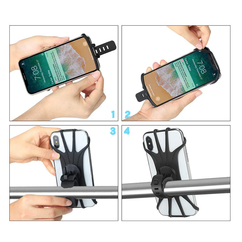 Универсальный велосипедный держатель для телефона IPhone XS Max Samsung Xiaomi 9 силиконовая