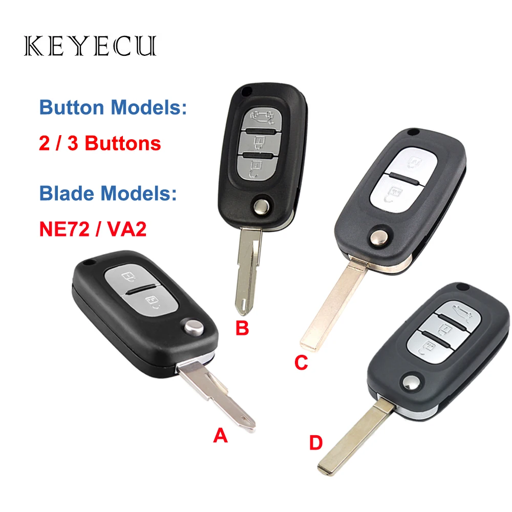Keyecu изменение откидная оболочка ключа дистанционного управления чехол 2/3 кнопки
