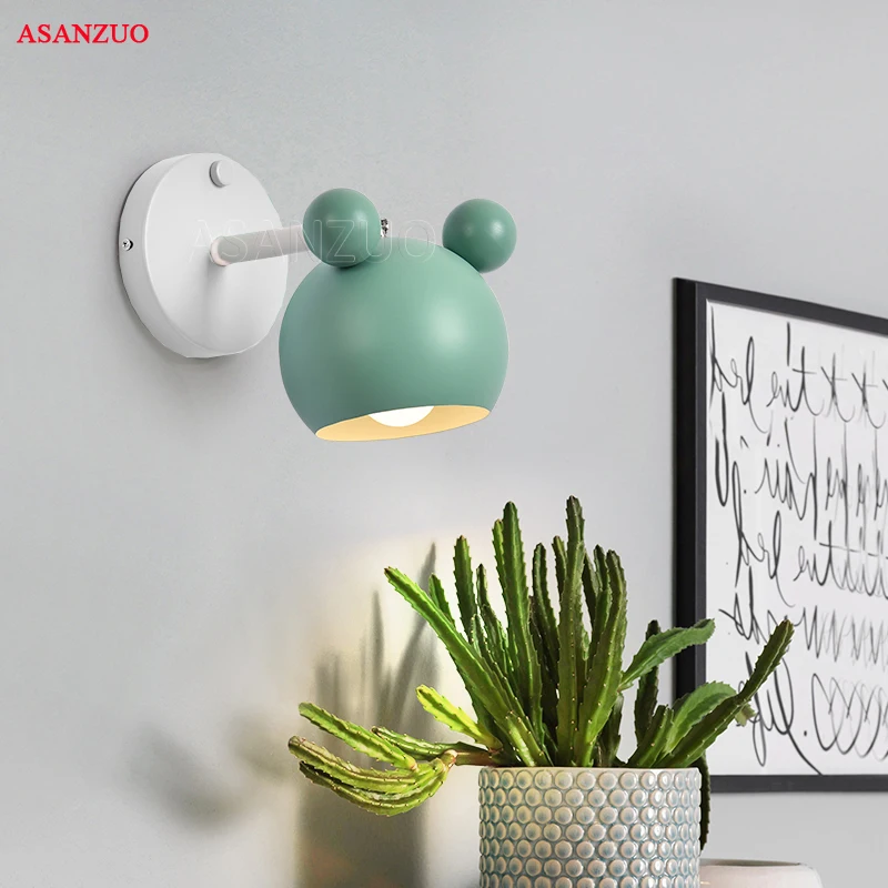 Регулируемые Настенные светильники в виде мыши Макарон для спальни украшение