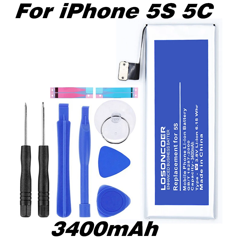 Новые поступления 2019 3400 мАч для iphone телефон аккумулятор 5S 5C с бесплатным набором