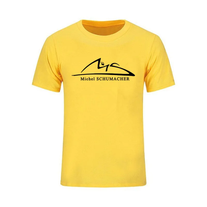 

Formula One Driver Michael Schumacher Logo Printed Tshirt Men's Brand Racing Apparel 100% Cotton Tees Tops Short Sleeve