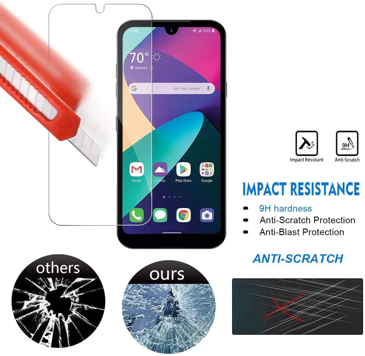 Закаленное стекло для экрана LG K31/Q31/Aristo 5/K8X/Phoenix 5/Reflect/Risio 4/Fortune 3 пленка Tribute Monarch |
