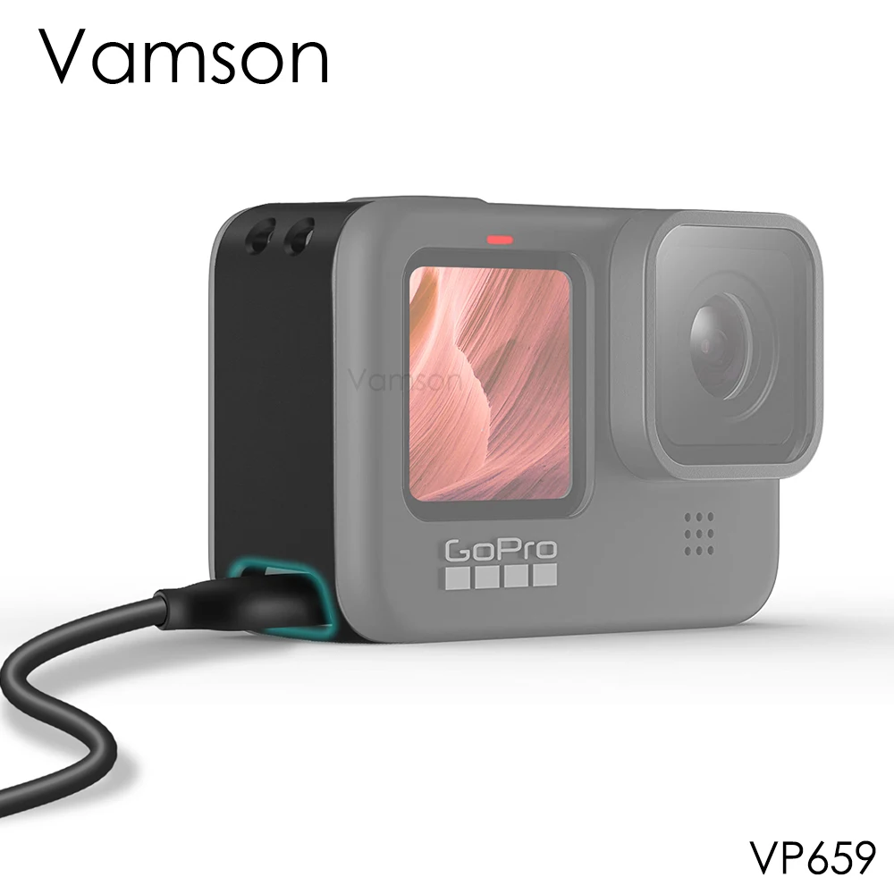 Защитный чехол для Gopro Hero 9 черный аккумулятора типа C адаптер зарядного порта