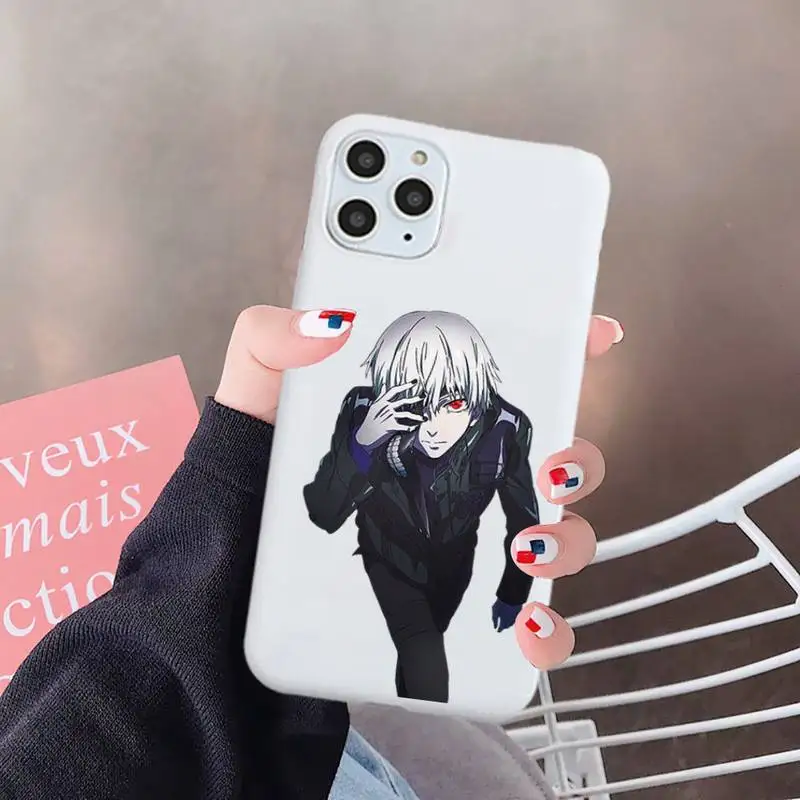 

Tokyo Ghoul Trendy Anime Kaneki Ken Phone Case Candy Color for iPhone 6 7 8 11 12 s mini pro X XS XR MAX Plus