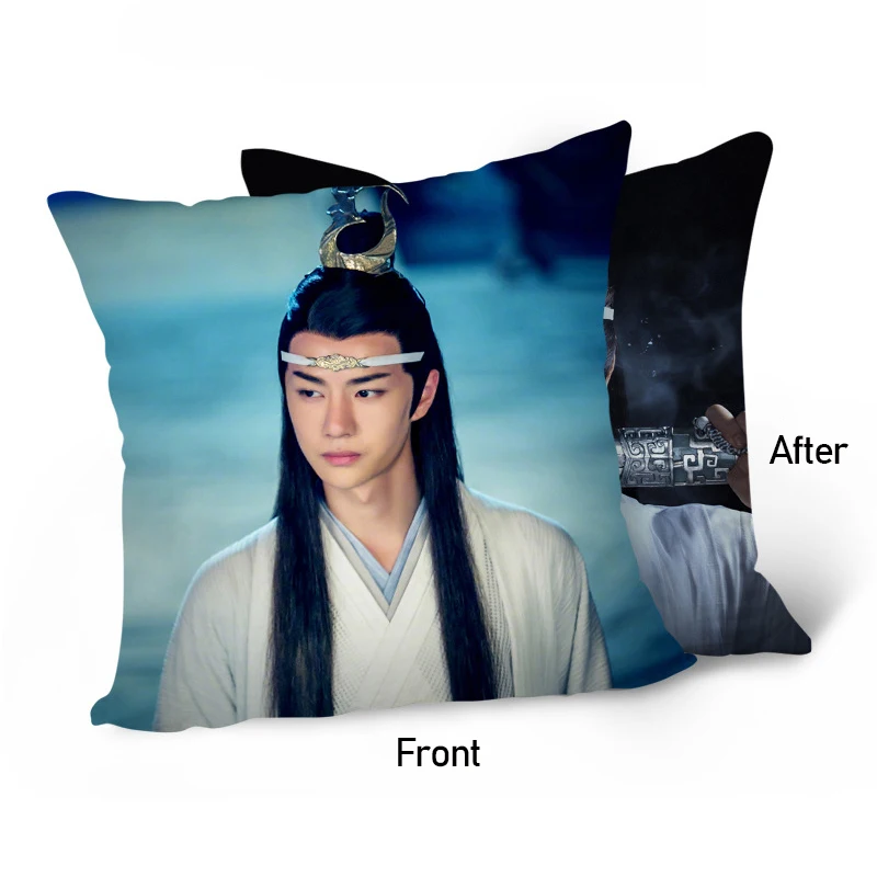 Wei WuXian Lan WangJi CHEN QING LING двухсторонняя подушка с принтом дивана Подушка PP Хлопок UNTAMED Xiao Zhan Wang Yibo вентилятор подарок - Цвет: Lan Wangji