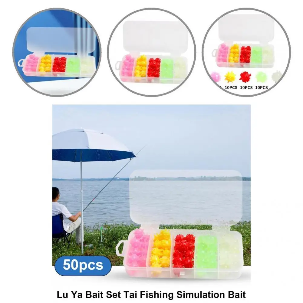 

Delicate Fake Bait Compact Accessory Tear Resistant Fake Bait Soft Bait Fishing Lure 50Pcs/Set