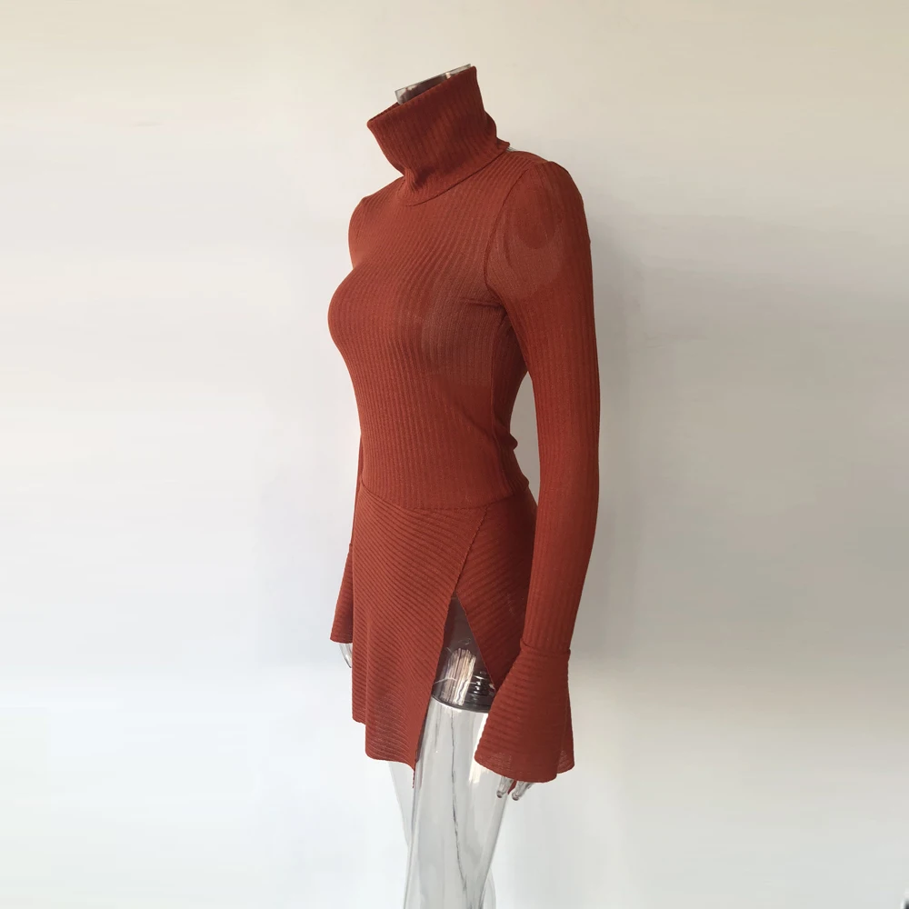 Женское платье с открытой спиной KGFIGU Клубное облегающее мини длинным рукавом и