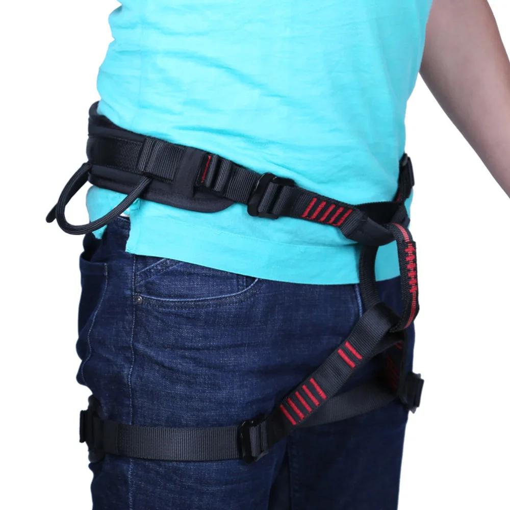 

Outdoor Climbing Safety Belt Mountaineering Expansion Belt Fire Development Training Climbing Downhill Seat Belt (Black)