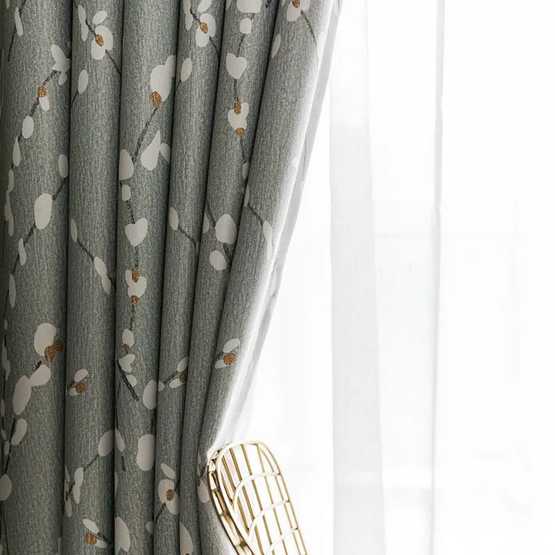 Современные Плотные Шторы BIGMUM Rideaux с цветочным рисунком сливы для гостиной