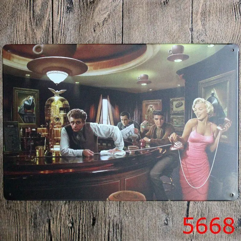 

Металлический жестяной знак голливудские звезды Бар Паб домашний винтажный Ретро плакат для кафе искусство