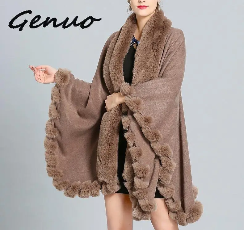 Кашемировая накидка пончо с большим банановым воротником| |