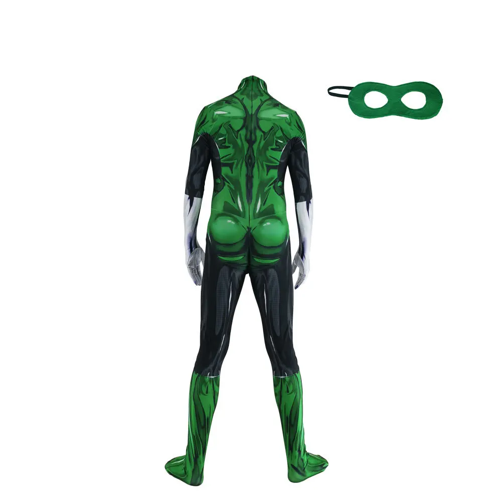 Костюм фонаря для косплея супергероя зеленый G.L Zentai костюм мужчин и мальчиков