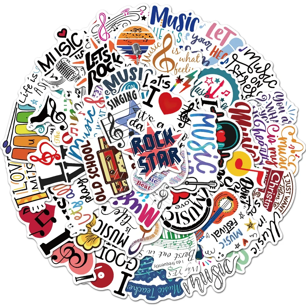Музыкальные наклейки мотивационные водонепроницаемые для взрослых и детей