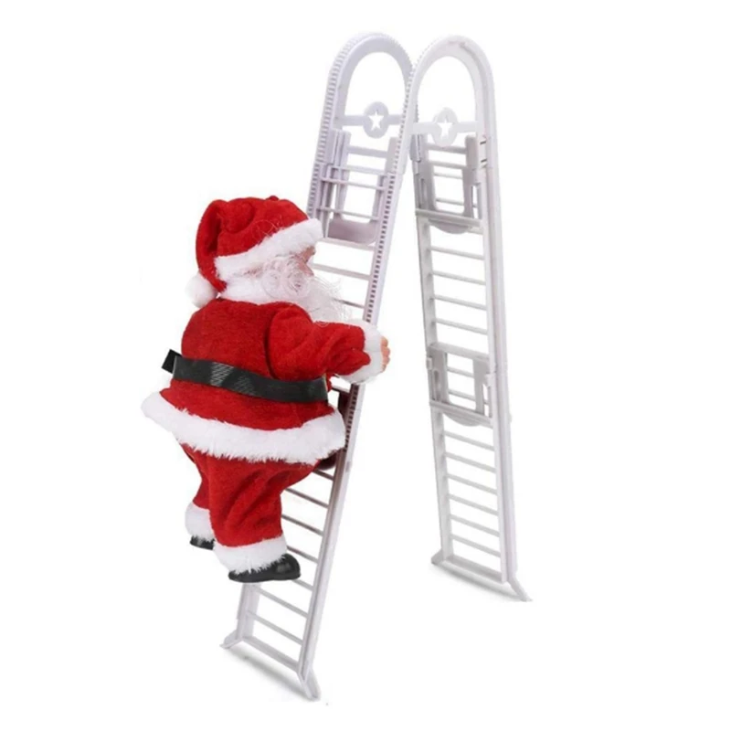 

Christmas Tree Electric Santa Claus Climbing Ladder Christmas Ornament Decoration Home Tree Hanging Decor with Music