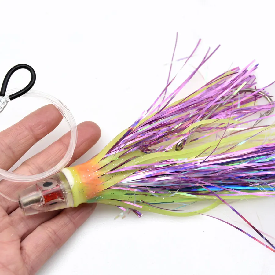

2pcs 27g Sea tuna big bait fishing lure , Saltwater fishing tackle buzzibait skirt squid lure for trolling use for Marlin Shark