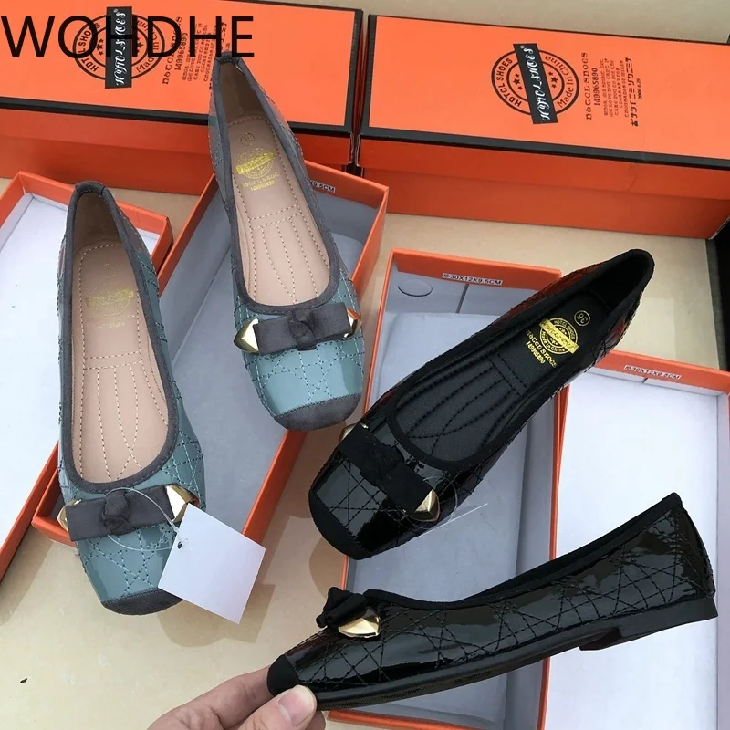 

Женские туфли из лакированной кожи, с квадратным каблуком и бантом, на мягкой подошве