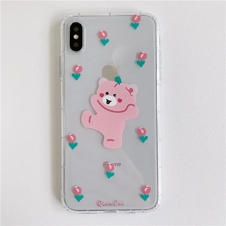 8 Niceking для iPhone 6, 6s, 7, 8 Plus, X, XR, XS Max, чехол с милым мультяшным медведем, Кроликом, мягкий ТПУ чехол для телефона, для iPhone 11 Pro, Max, чехол - Цвет: 8