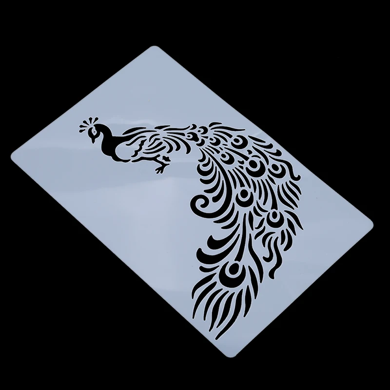 Павлин шаблон трафарет для торта пластиковые кружева трафареты DIY Рисование