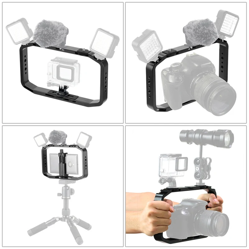Держатель для видеосъемки DJI Osmo Action GoPro NEW HERO /HERO7/6/5/5 с двойной ручкой камер Micro SLR |