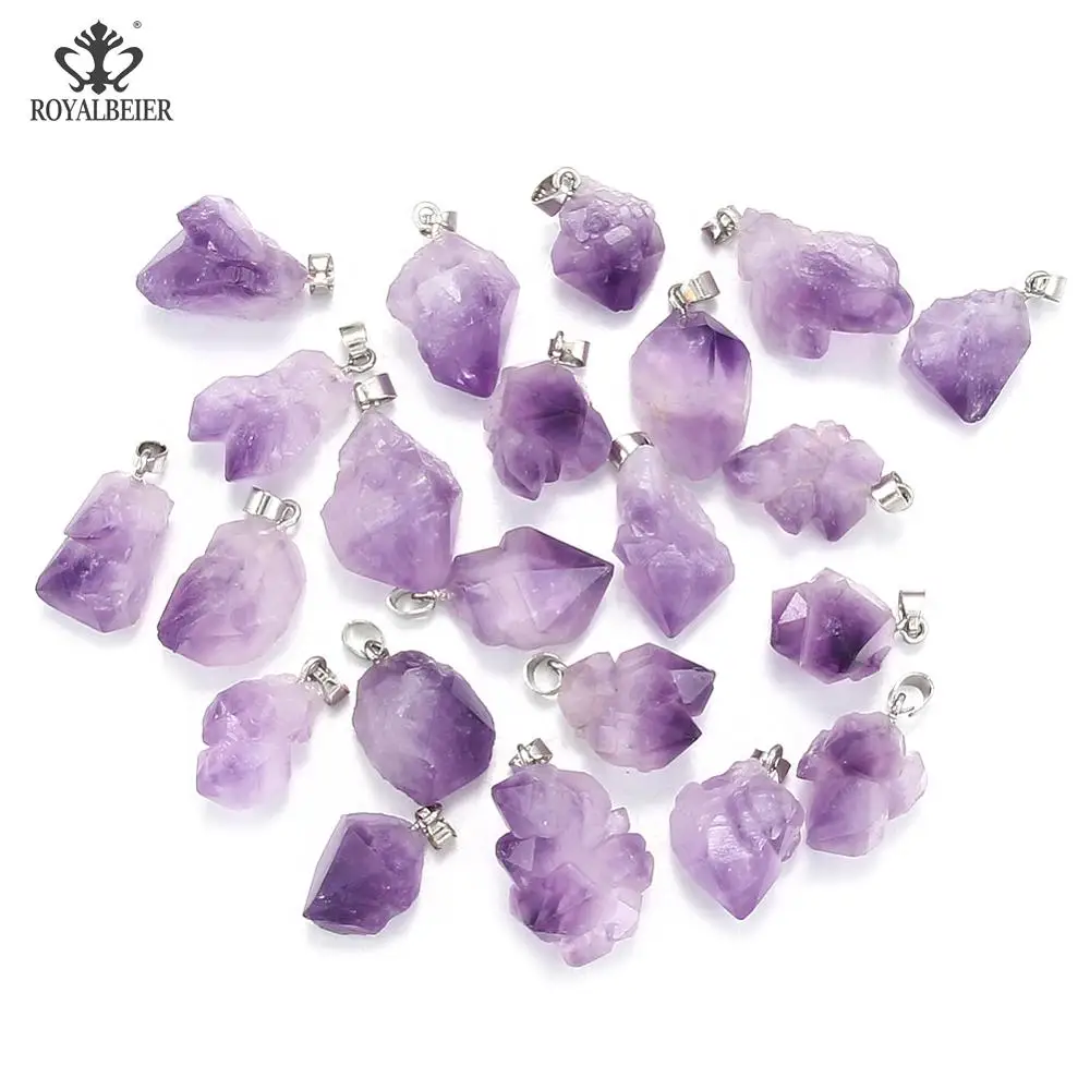 5 шт. подвески из натурального камня фиолетовые бусины рейки аметисты Исцеляющие