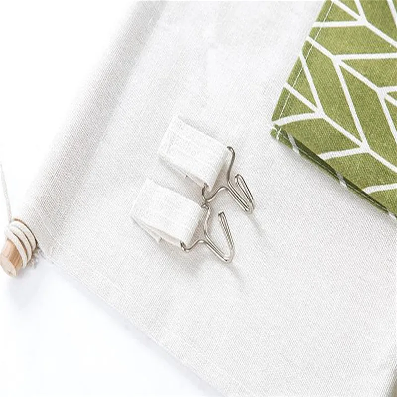 Cotton And Linen Hanging Bag Seven Grid Pockets Can Be Hanged Key Storage Door Wall Hook |