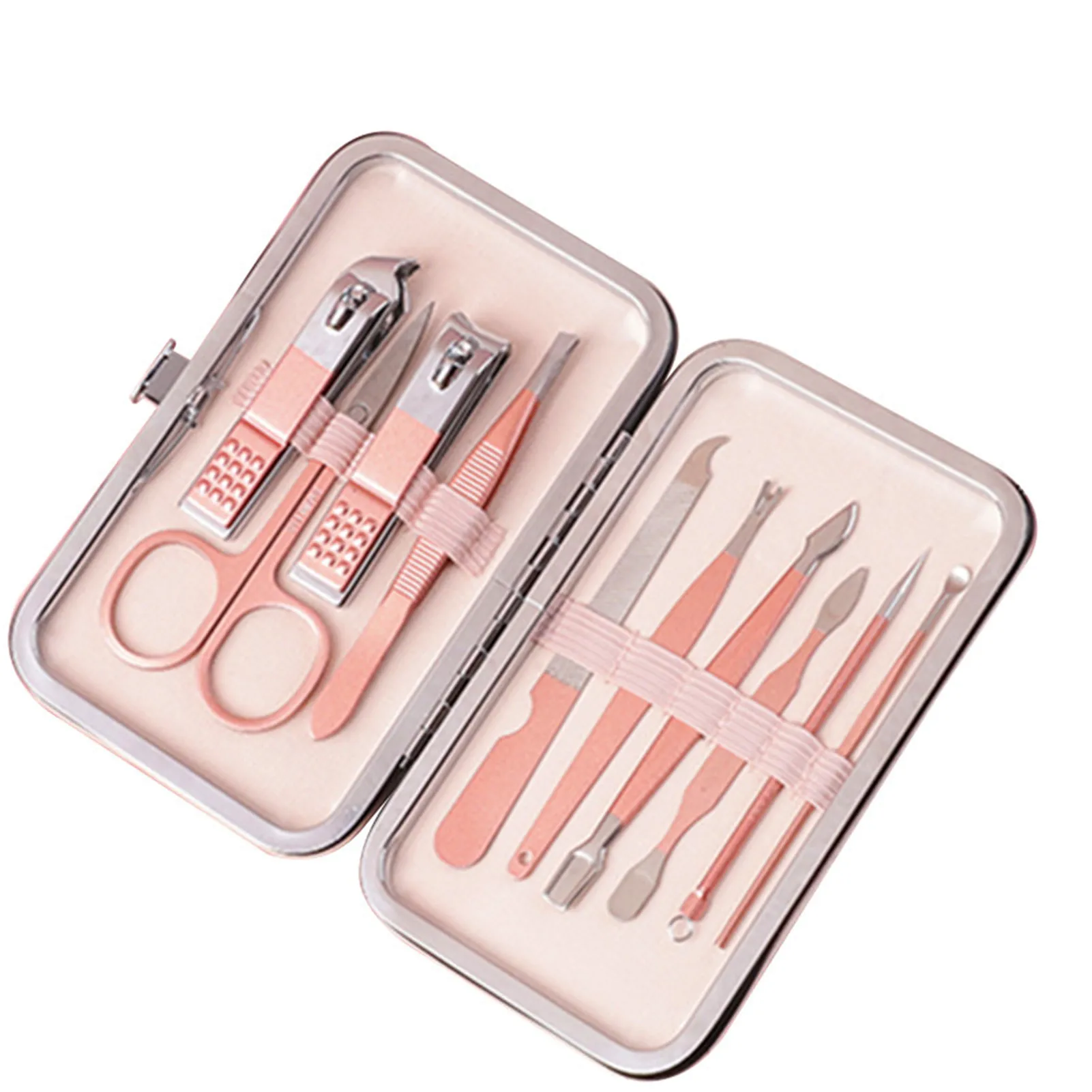 

18/10pcs Nail Clippers Sets High Precision Stainless Steel Nail Cutter Pedicure Kit Nail File Nail Scissors and Clipper J9