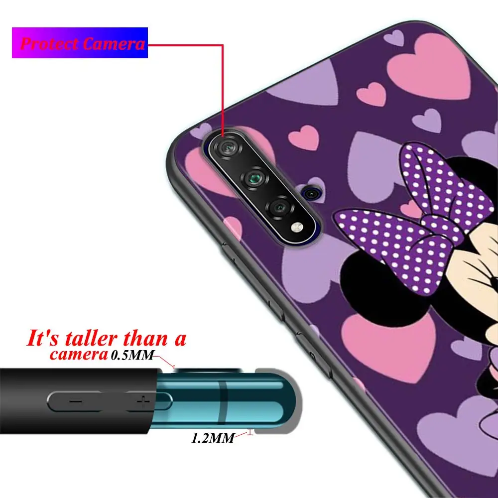 Black Soft Cover Minnie Mouse For Huawei Nova 8 7 6 SE 5T 7i 5i 5Z 5 4 4E 3 3i 3E 2i Pro Phone Case