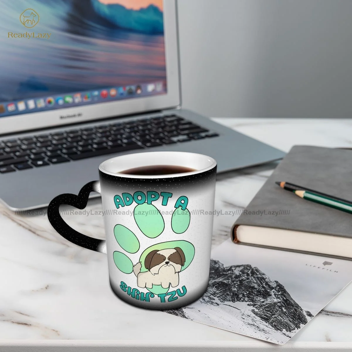 

Puppies Shih Tzu Mug Creative Cool Mug Pottery Espresso Color Changing Cups