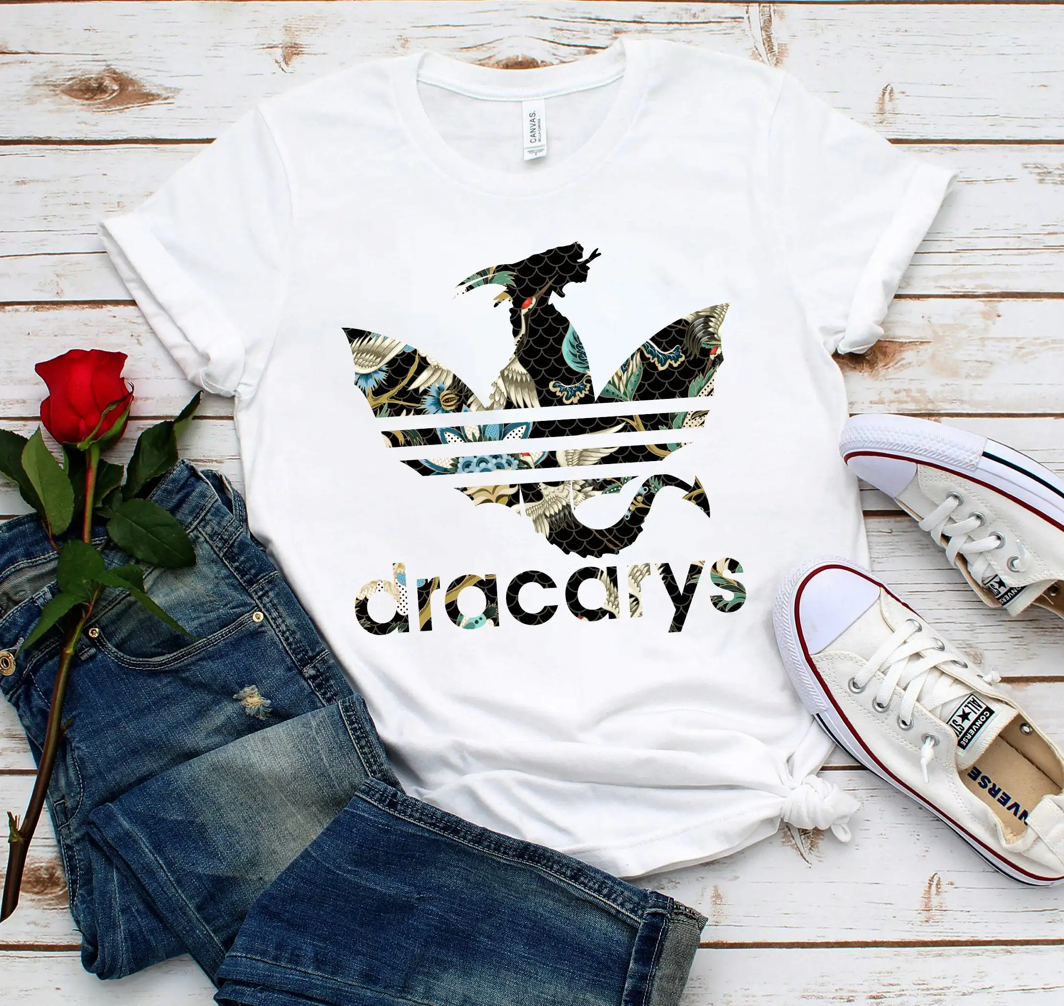 Спортивная футболка в винтажном стиле Харадзюку с принтом дракари игра