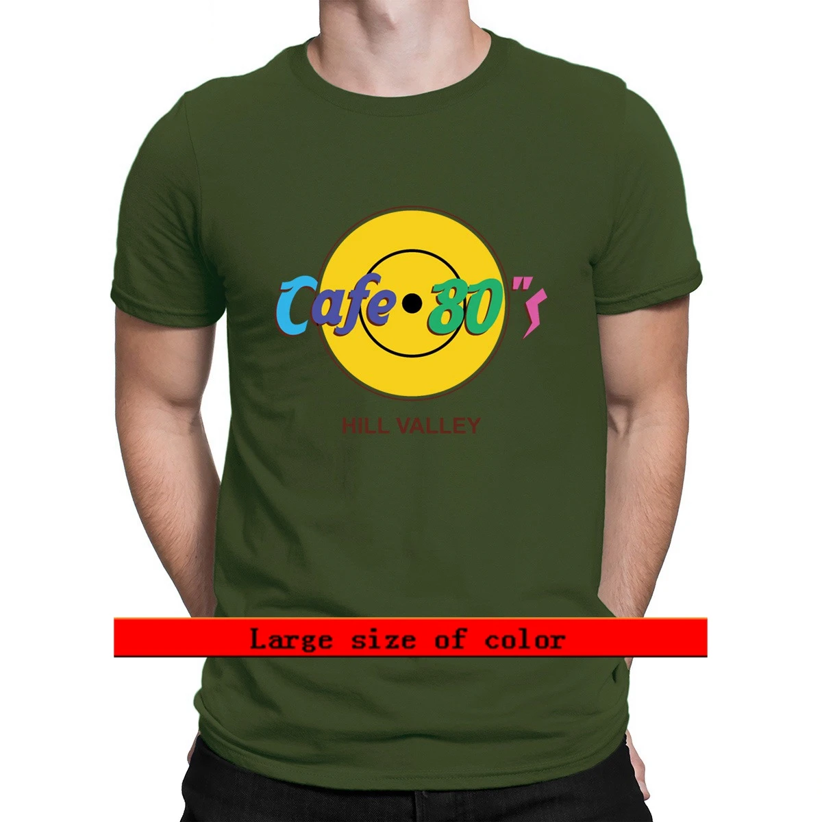 

Cafe 80s Hill Valley Hard Rock Parody 2021 T Shirt Printing S-3xl Graphic Spring Autumn Comfortable Letters Leisure Tee