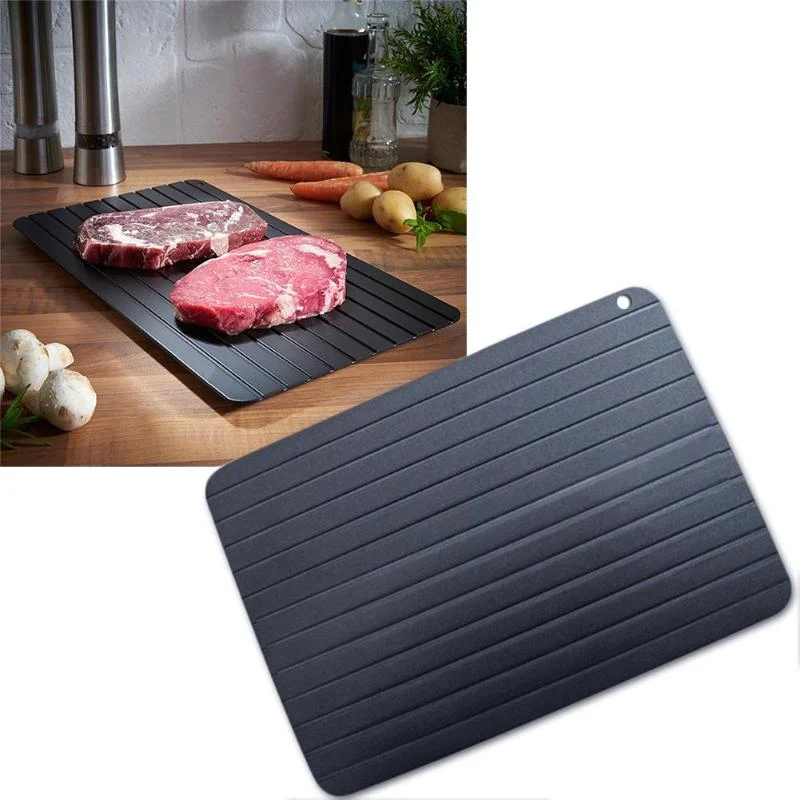

Aluminum Alloy Meat Thaw Plate Defrosting Tray Frozen Food Seafood Steak Natural Quick Thawing Plate Board Home Kitchen Tools