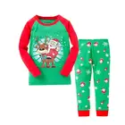 Детские рождественские пижамы, красно-зеленые детские пижамы с Санта-Клаусом, пижамы для мальчиков и девочек, Новогодняя одежда для сна, Детские пижамные комплекты