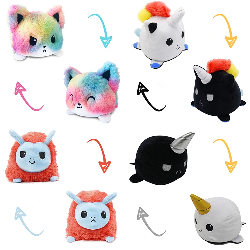 23 Flip Единорог Реверсивный флип плюшевые игрушки Темная ночь светящиеся два